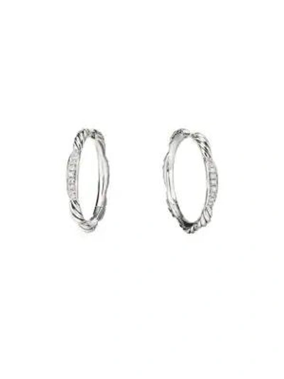 David Yurman Women's Tides Sterling Silver & Diamond Hoop Earrings