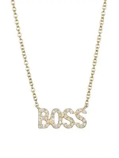 Ef Collection 14k Diamond Boss Necklace In Gold/diamond