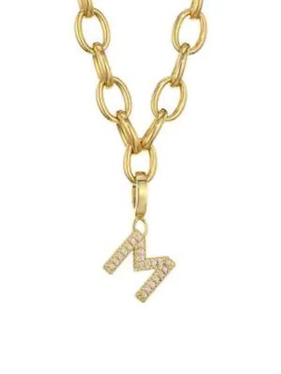 Roberto Coin Princess Charms 18k Yellow Gold & Diamond Initial Charm In Initial M