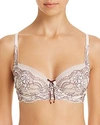 Skarlett Blue 'minx' Unlined Lace Demi Underwire Bra In Meringue/ Brick