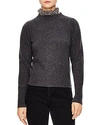 SANDRO MARBRE RUFFLED COLLAR WOOL SWEATER,S2766H