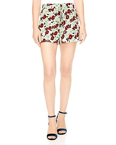 Sandro Luciano Floral-print Mini Shorts In Pink