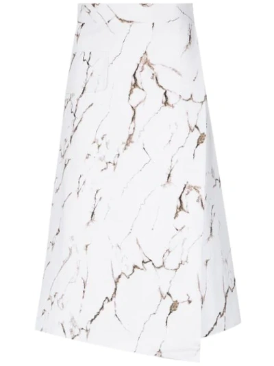 Andrea Marques Printed Midi Skirt In White