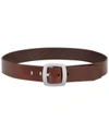 CALVIN KLEIN LEATHER PLUS-SIZE PANT BELT WITH CENTERBAR BUCKLE