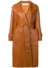 PRINGLE OF SCOTLAND LEATHER TRENCH COAT