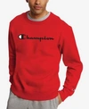 Champion Men's Big And Tall Script Long Sleeve Tshirt In Scarlet