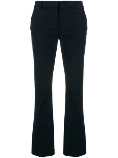 L'autre Chose Cropped Tailored Trousers In Blue