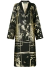 Alberta Ferretti Oriental Brocade Cape In Black