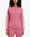 Adidas Originals Sst Striped Jersey Track Jacket In Trace Maroon