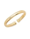 SAKS FIFTH AVENUE 14K GOLD ACCORDION CUFF BRACELET,0400099689628