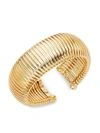 SAKS FIFTH AVENUE 14K GOLD ACCORDION CUFF BRACELET,0400099689633