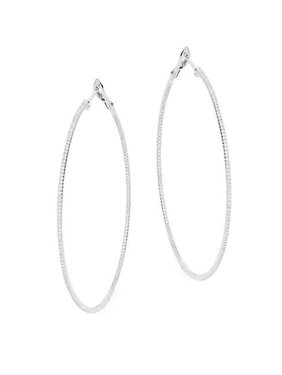 Saks Fifth Avenue 14k White Gold & Diamond Oversized Hoop Earrings