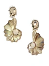 ALEXIS BITTAR Lucite Crystal Shell Clip-On Earrings,0400098335603