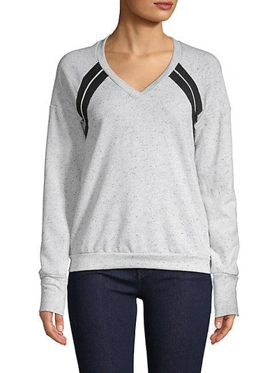 Body Language Romee Speckled Pullover In White Black