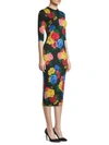 ALICE AND OLIVIA Delora Floral Fitted Dress