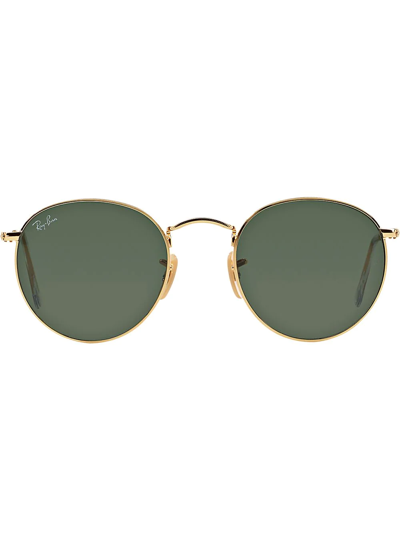 Ray Ban Rb3447 Round-frame Sunglasses In Gold