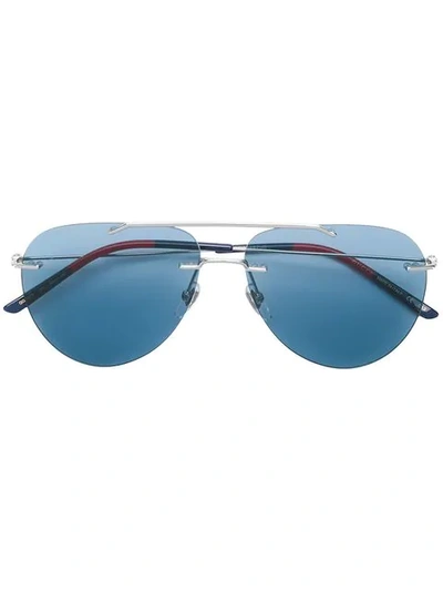 Gucci Eyewear Aviator Frame Sunglasses - 蓝色 In Blue