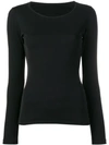 YOHJI YAMAMOTO YOHJI YAMAMOTO LONG-SLEEVE FITTED SWEATER - BLACK