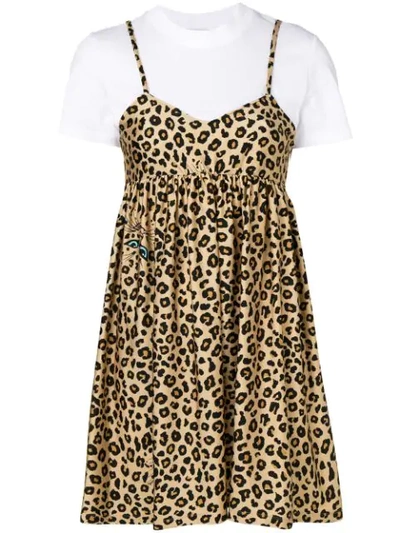 Vivetta Leopard Short Dress - 中性色 In Neutrals