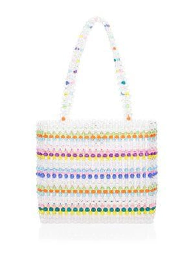 Susan Alexandra Merry Striped Beaded Top-handle Bag In Multicolor