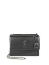 Saint Laurent Medium Sunset Leather Shoulder Bag In Black