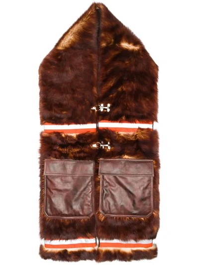Calvin Klein 205w39nyc Long Fur Scarf In Brown