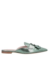 Alberta Ferretti Mia Mules In Green