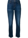 Paige Brigitte Transcend Vintage High Waist Crop Boyfriend Jeans In Blue
