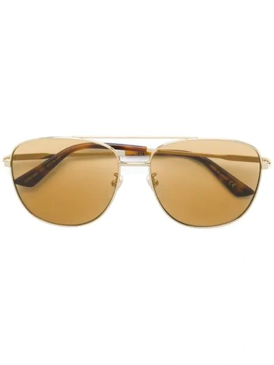 Gucci Eyewear Aviator Frame Sunglasses - 金色 In Gold