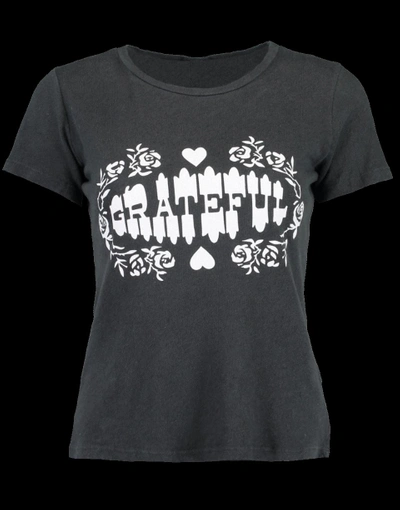 Mother The Itty Bitty Sinful Cotton-linen Graphic Tee In Grateful