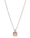 DAVID YURMAN CHATELAINE PENDANT NECKLACE WITH MORGANITE AND DIAMONDS IN 18K ROSE GOLD, 11MM, 16-18"L,PROD216231190