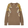 N°21 Crewneck Sequin-detail Ribbed Wool Sweater In Bronze