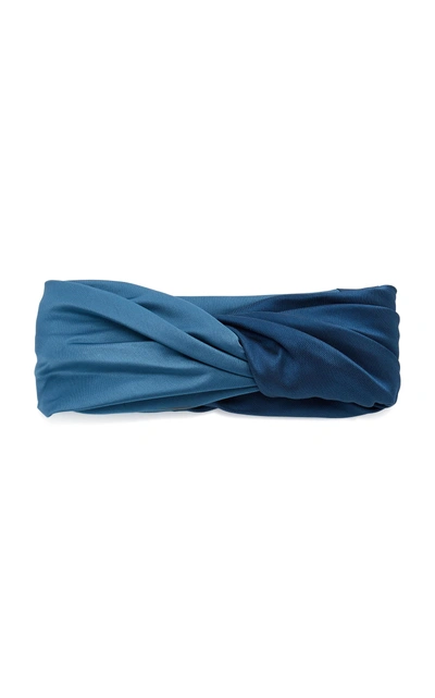 Eugenia Kim Malia Knotted Satin Headband In Periwinkle & French Blue