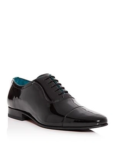 Ted Baker Men's Sharney Patent Leather Cap-toe Oxfords In Black