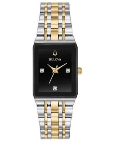 Bulova Women's Futuro Diamond-accent Two-tone Stainless Steel Bracelet Watch 20.5x32mm, Created For Macy's In White