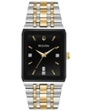 BULOVA MEN'S DIAMOND-ACCENT TWO-TONE STAINLESS STEEL BRACELET WATCH 30.5X45MM, CREATED FOR MACY'S