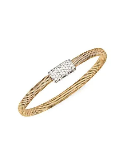 Saks Fifth Avenue 14k Yellow Gold, 14k White Gold & Diamond Cuff Bracelet