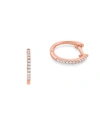 KC DESIGNS 14K Rose Gold Diamond Mini Hoop Earrings,0400097488919