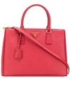 Prada Large Galleria Leather Tote Bag In Red