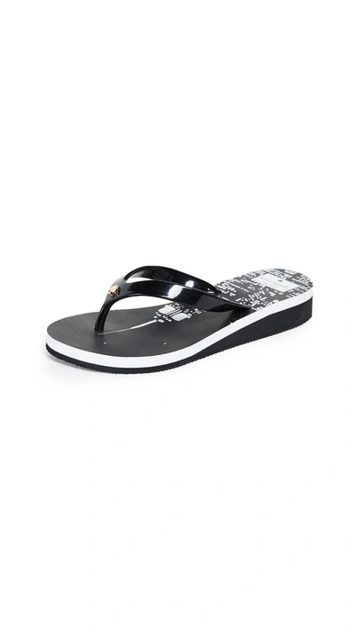 Kate Spade Milli Hearts Flip-flop Sandals In Black