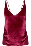 J BRAND LUCY VELVET AND SILK-GEORGETTE CAMISOLE