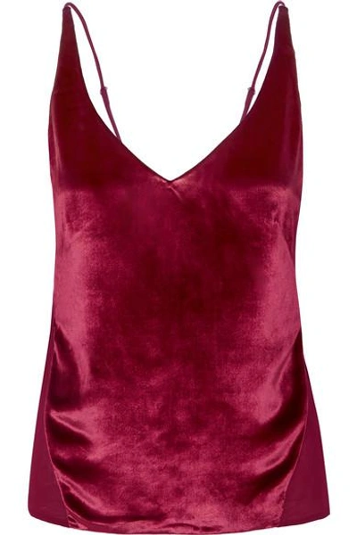 J Brand Lucy Velvet And Silk-georgette Camisole In Venetian