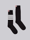 Thom Browne Black Cotton Socks In Black