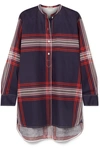 BY MALENE BIRGER TILLI CHECKED LINEN AND COTTON-BLEND TWILL TOP