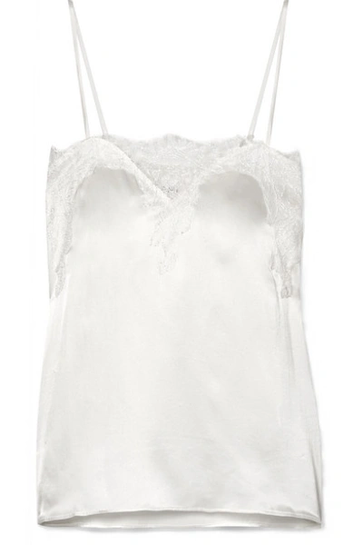 Cami Nyc The Sweetheart Lace-trimmed Silk-charmeuse Camisole In White