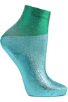 MARIA LA ROSA TWO-TONE METALLIC SILK-BLEND SOCKS