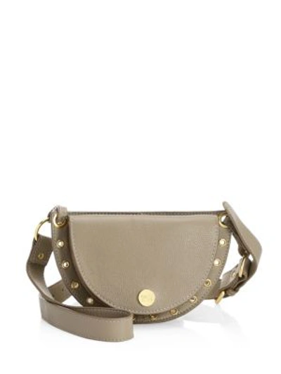 See By Chloé Kriss Eyelet-embellished Textured-leather Belt Bag In Motty Grey
