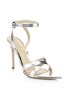 GIANVITO ROSSI Metallic Leather Ankle-Strap Sandals