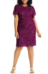 ADRIANNA PAPELL BEADED FLUTTER SLEEVE SHEATH DRESS,AP1E202224