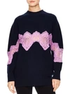 SANDRO Mystere Oversized Lace Trim Sweater